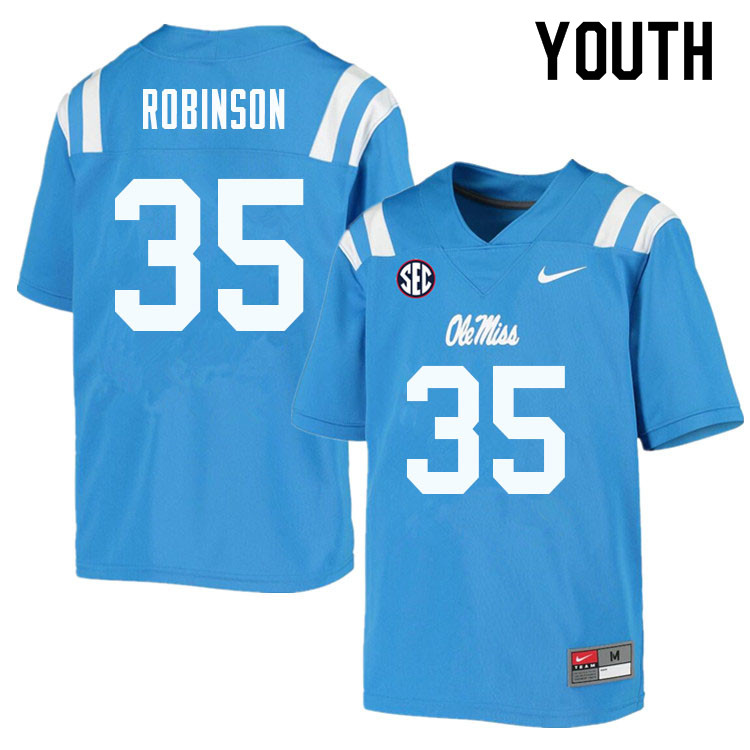 Mark Robinson Ole Miss Rebels NCAA Youth Powder Blue #35 Stitched Limited College Football Jersey XFJ3858OK